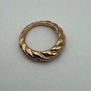 Vintage Gold Tone Rope Twist Band Ring Size 5.75